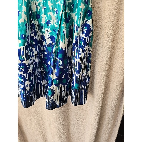Calvin Klein Blue White Floral Watercolor Strapless Dress Blue/turquoise Size 12 - Picture 4 of 16